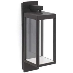 FARO BARCELONA Aplique led exterior en metal cristal gris oscuro 38cm