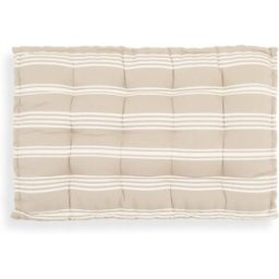 Defora Home Cojín de suelo / palet 120x80x10 cm rayas beige