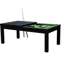 Maison Pavane Mesa de billar convertible negra con alfombra verde