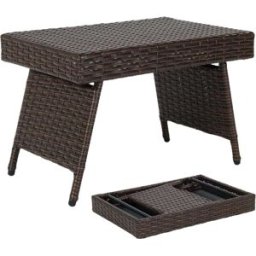 Giantex Mesa de jardín plegable con patas ajustables 60x40x40cm