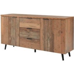 Urban Meuble Mueble de oficina de madera con 2 puertas y 3 cajones.