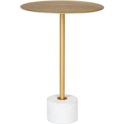 Moloo Mesa auxiliar de acero latón y mármol ø41 cm