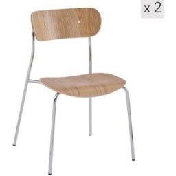 Nordlys Set 2 sillas estilo industrial en acero y madera