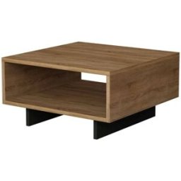 Dmora Mesa de café efecto madera roble, antracita 60x60 h32 cm