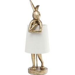 Kare Design Lámpara mesa rabbit oro/blanco 68cm