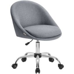 SONGMICS Silla de oficina giratoria con altura ajustable color gris