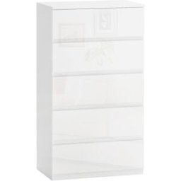 Homcom Cómoda con cajones 55x33x100 cm blanco brillante