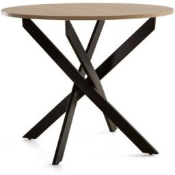Home Heavenly Mesa redonda industrial ø90 cm en color roble pata negra