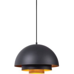 QAZQA Lámpara colgante moderna negra interior dorado