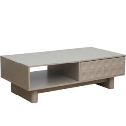 Oviala Mesa de centro rectangular l120 cm beige