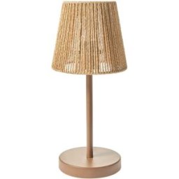 Beliani Lámpara de mesa metal marrón