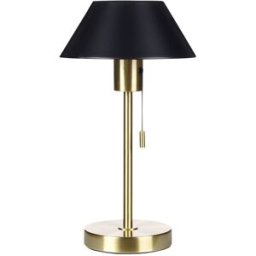Beliani Lámpara de mesa metal negro dorado