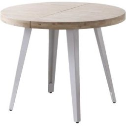 Home Heavenly Mesa redonda industrial extensible ø100 cm pata blanca