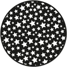 Home and Living Alfombra vinílica redonda infantil estrellas negro 150x150 cm