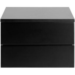Drawer Mesita de noche de pared con 2 cajones - negro