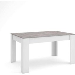 Skraut home Mesa comedor efecto madera cemento y blanco 140x90x76cm