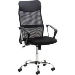 CLP Silla de oficina giratoria regulable en simil cuero negro