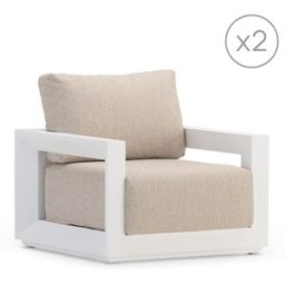 Defora Home Pack 2 sillones jardin aluminio blanco
