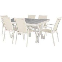 Edenjardin Conjunto de mesas y sillas mesa extensible 162-202 tablero cerámica