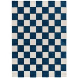 Atticgo Alfombra de exterior con relieve geométrica azul/blanco 160x230 cm
