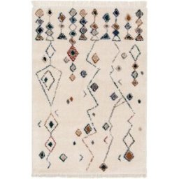 AFK Alfombra suave y de diseño estilo étnico beige 200 x 290 cm