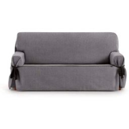 Eysa Funda de sofá tres plazas con lazos gris oscuro 180 - 230 cm