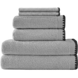 Sensei Maison Juego de baño de 6 piezas gris perla