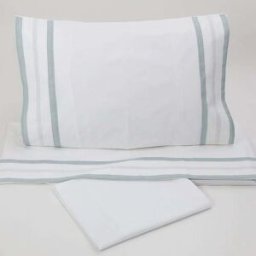 Casa da Laura Sábanas 100% algodón 200 hilos pregas verde agua cama 135/140 1 almo