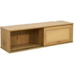 Oviala Mueble de tv de pared bohemio de 108 cm en madera clara