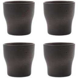 house doctor Tazas de gres gris oscuro ( juego de 4 )