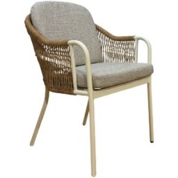 Edenjardin Silla ratán de exterior color Blanco envejecido