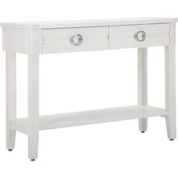 Mauro Ferretti Consola con 2 cajones de madera blanca cm 110x40x82