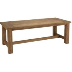 MACABANE Mesa de comedor de jardín de madera de teca reciclada de 220x100 cm