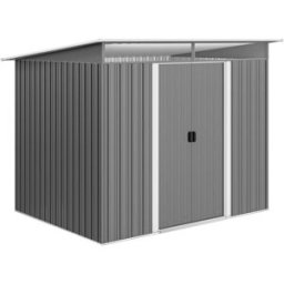 Outsunny Caseta de jardín 260x194x200 cm gris