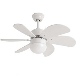 Nettlife Yaffey - ventilador de techo de metal, color blanco, 75 cm, máx. 40 w