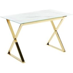 Beliani Mesa de comedor de vidrio 4 personas l120