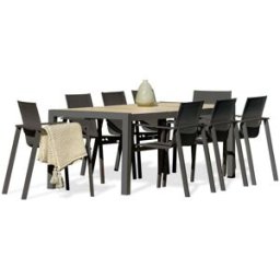 dcb garden Conjunto de comedor de jardín 8 plazas con tablero cerámica