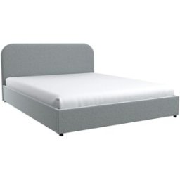 Maison Pavane Cama doble 160x200 cm con caja de tela gris