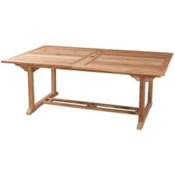 MACABANE Mesa de jardín extensible de madera de teca para 10/12 personas 300cm