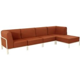 Oviala Conjunto modular de jardín bajo para 5 personas terracota