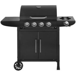 Habitat & Jardin Barbacoa de gas negro 118 x 57 x 104 cm