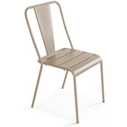 Oviala Silla de jardín bistró de metal topo