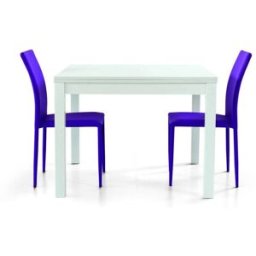 Konte.Design Mesa blanca extensible tipo libro 90×90 cm - 180×90 cm