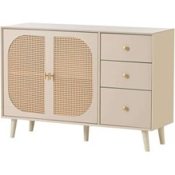 REDOM Aparador de tablero aglomerado blanco roto 120x40x82,5 cm