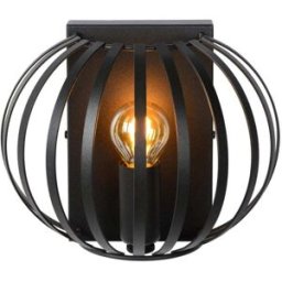 Lucide Lámpara de pared de metal 1xe14, negro
