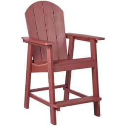 Beliani Silla de bar de jardín material sintético rojo