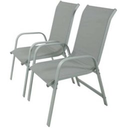 Habitat & Jardin Conjunto de 2 sillones de jardín gris claro 75 x 55 x 99 cm