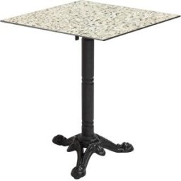 Oviala Mesa de bistro de jardín cuadrada inclinable 60 cm 4 plazas terrazo