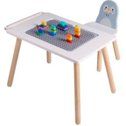 Sunny Escritorio infantil con silla de madera azul claro