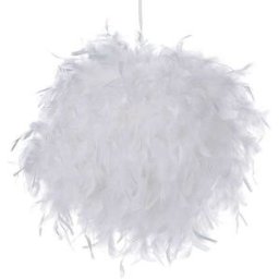 Beliani Lámpara colgante plumas blanco